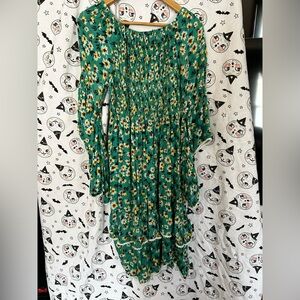 Floral Green Dress/Coverup